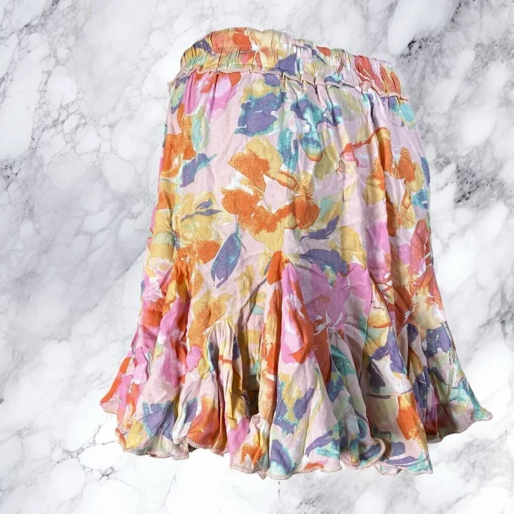 Vici Floral Flutter Watercolor Skirt